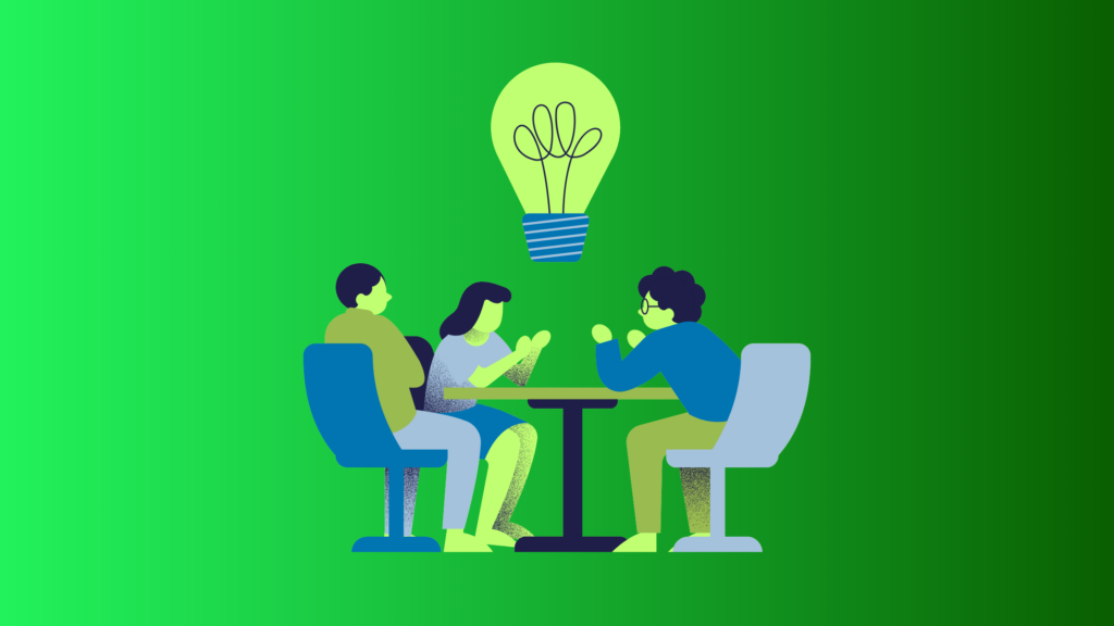 Team collaboration illustration showing leaders and employees working together in a Path-Goal leadership approach